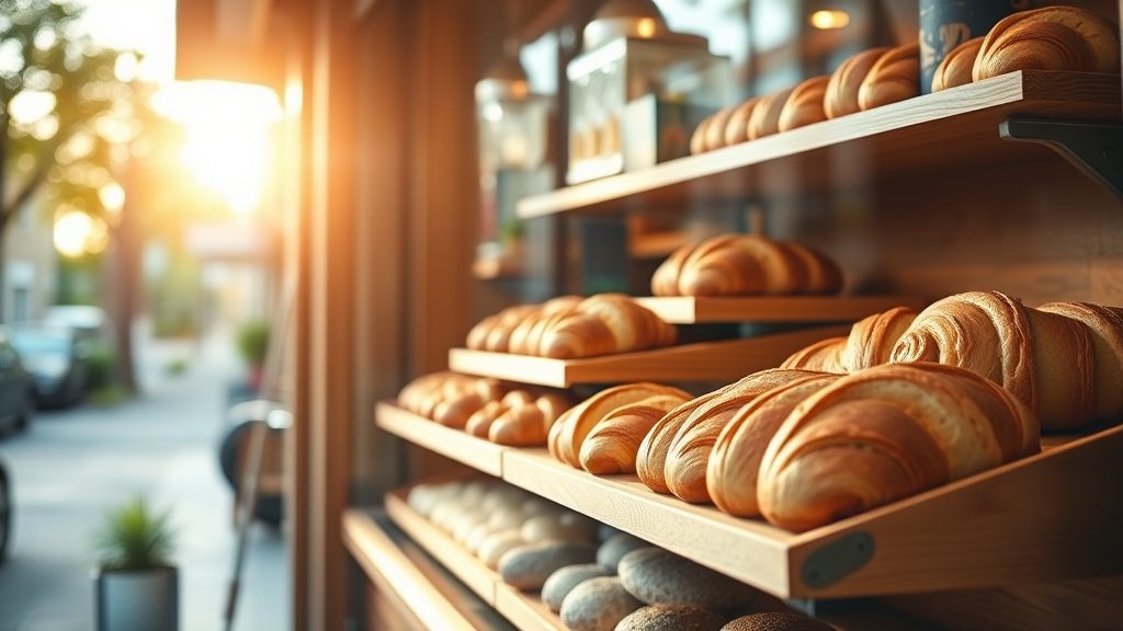 生成示例：面包店清晨暖光下的陈列